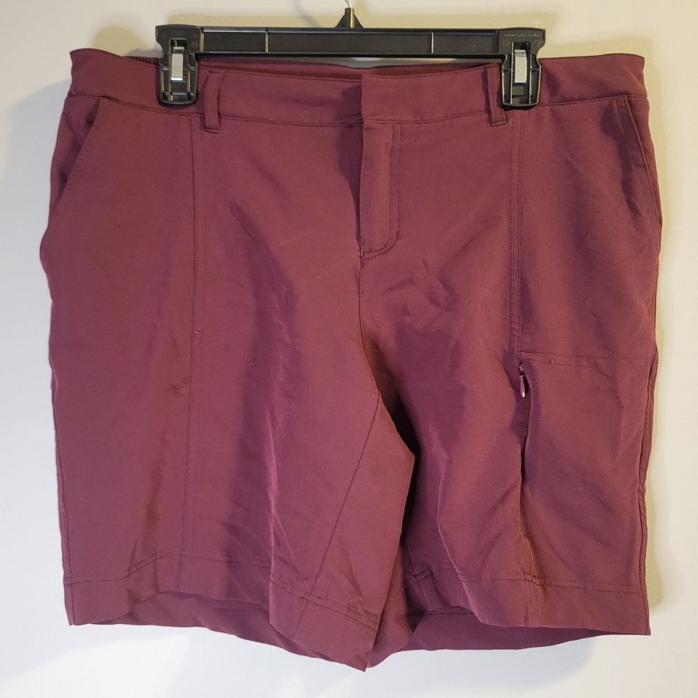 32 Degrees Cool Ladies Cargo Shorts Burgundy Maroon Hiking Outdoor Size Large L